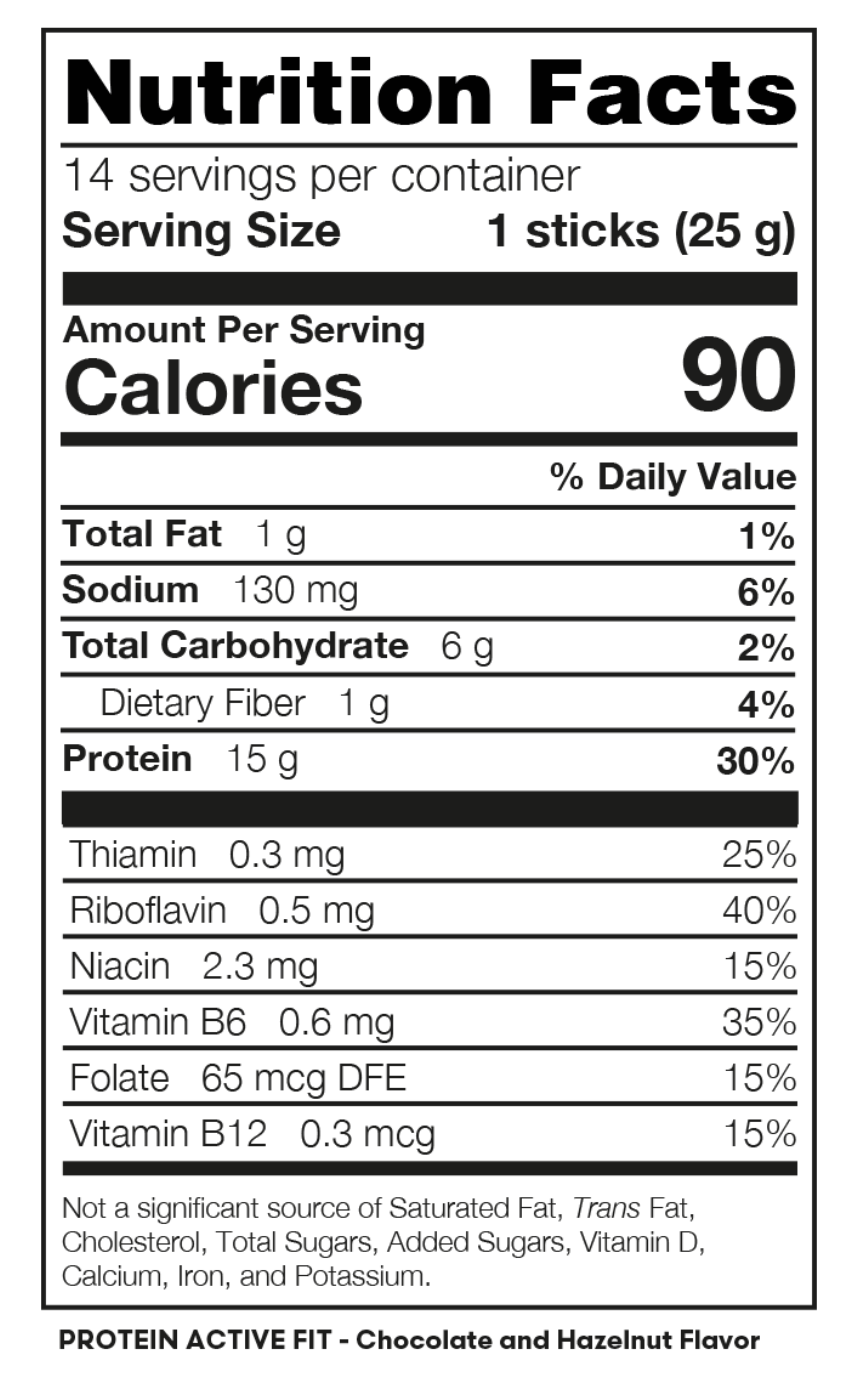 Protein active Fit - Chocolate and Halzelnut Flavor