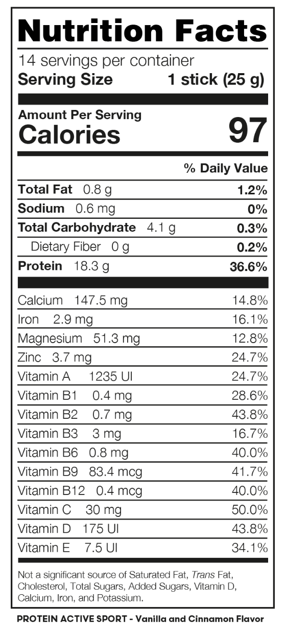PROTEIN ACTIVE SPORT – VANILLA & CANELA